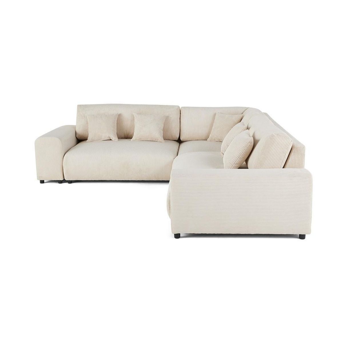 LISA DESIGN Garance - canapé modulable d'angle gauche - 5 places - en velours côtelé