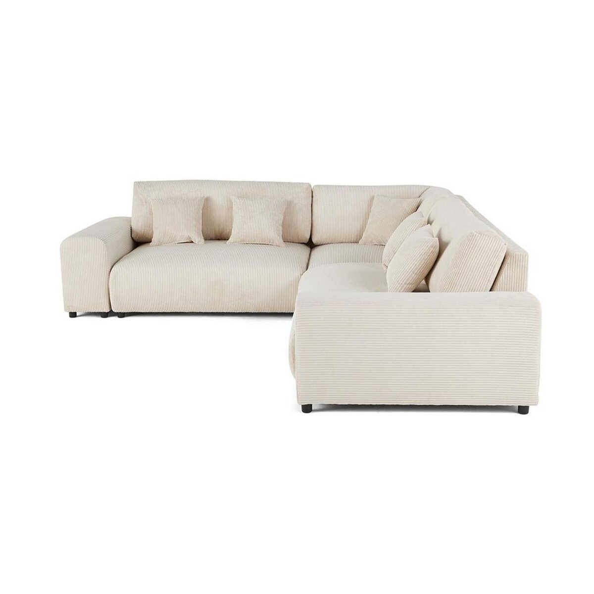 LISA DESIGN Garance - canapé modulable d'angle gauche - 5 places - en velours côtelé