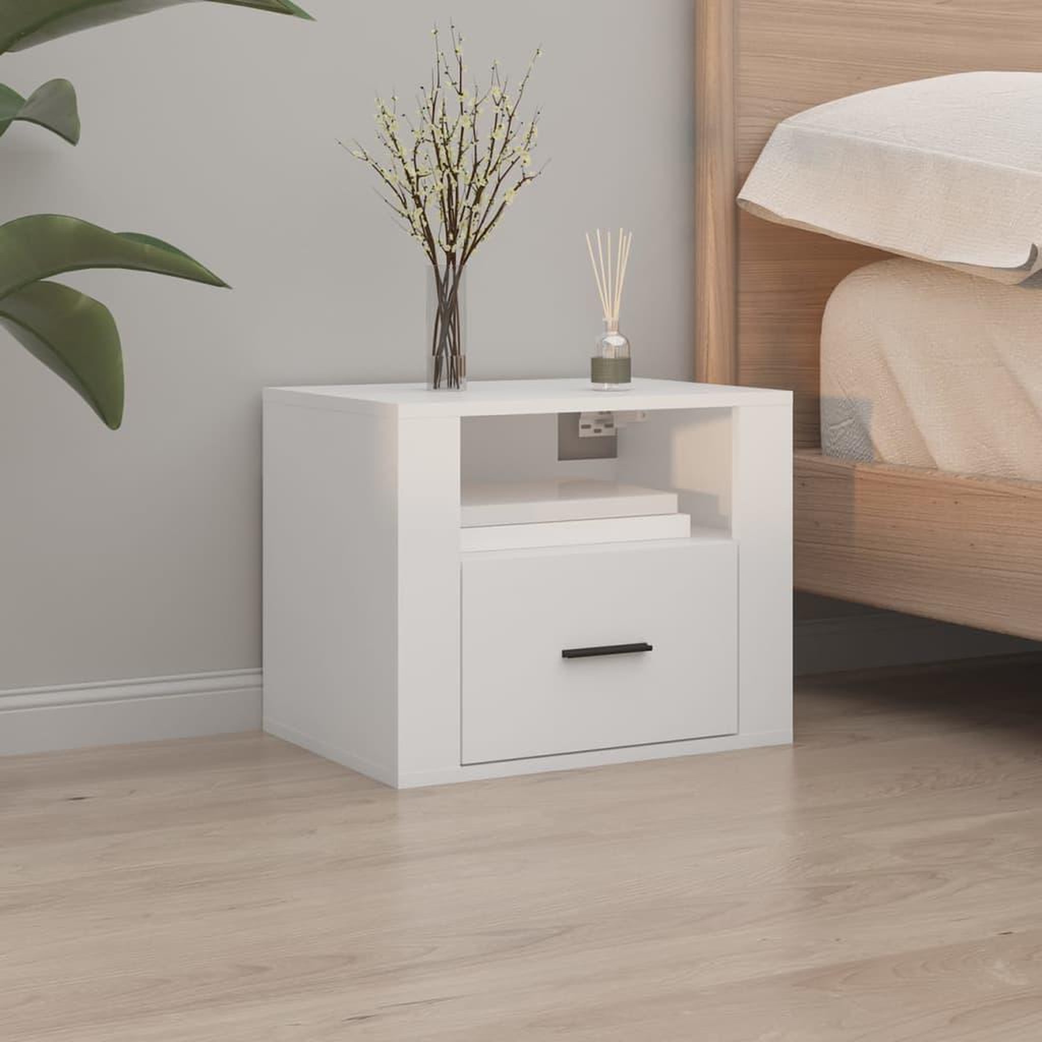Voir la diapositive 3 : VIDAXL Tables de chevet murales 2 pcs Blanc 50x36x40 cm