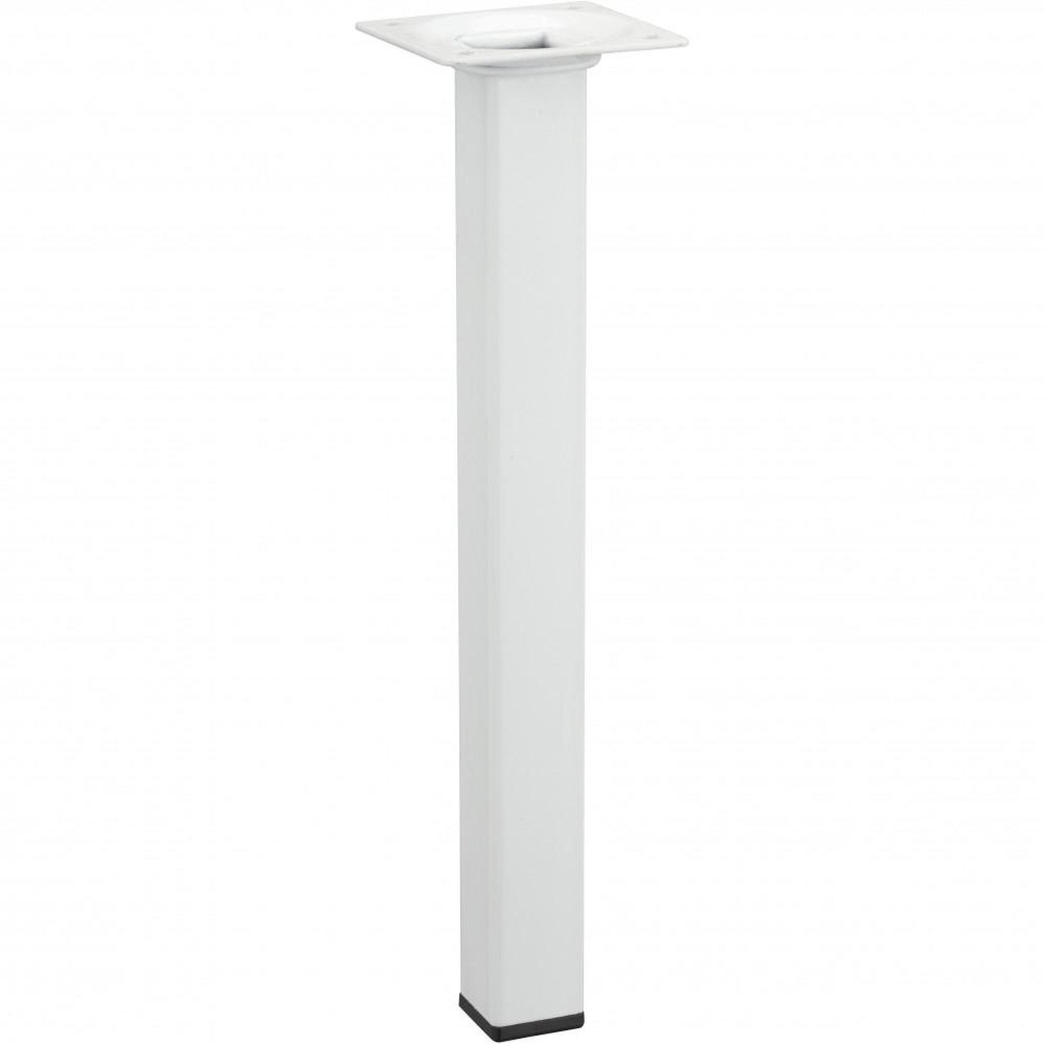 CENTRALE BRICO Pied table basse carré HETTICH fixe acier époxy blanc