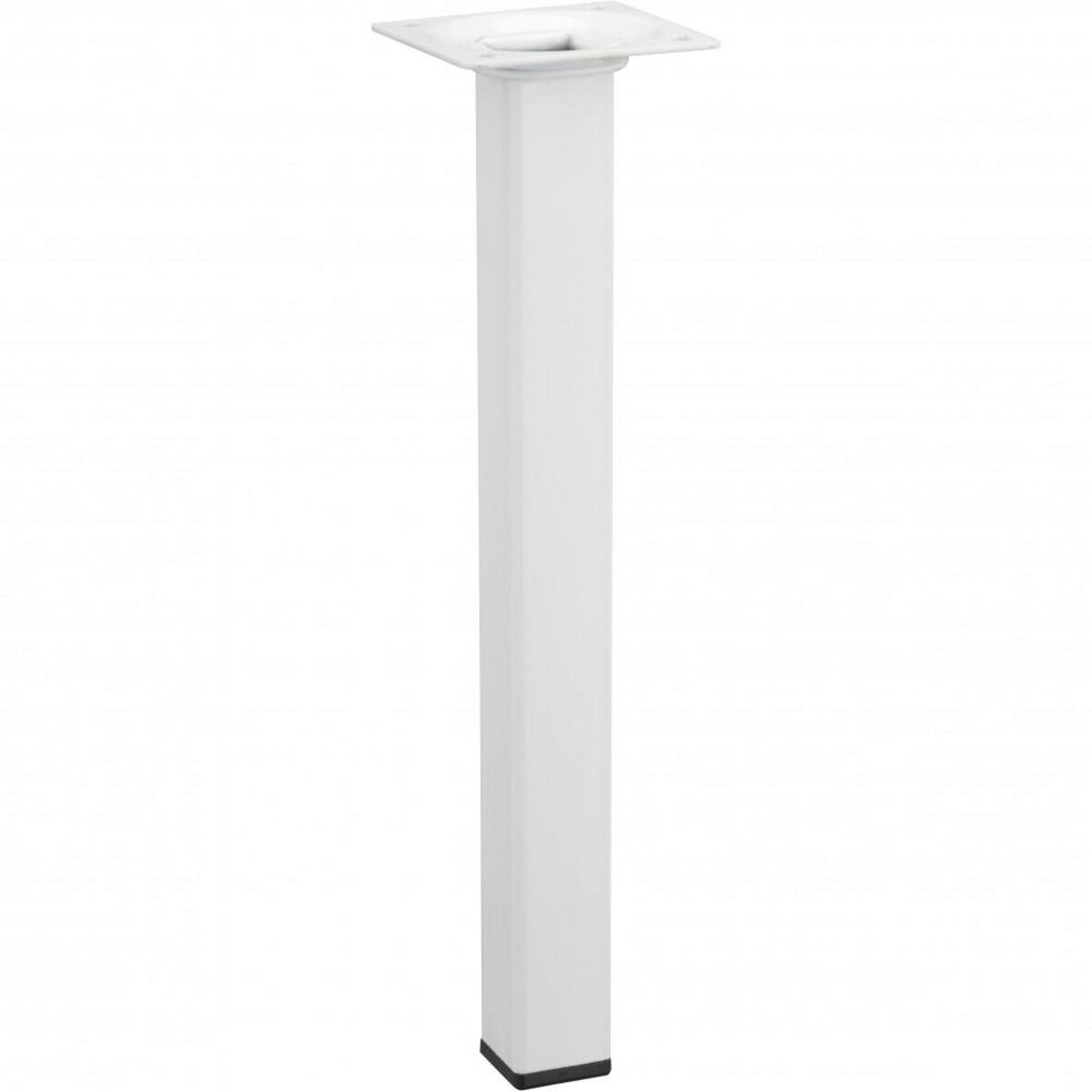 CENTRALE BRICO Pied table basse carré HETTICH fixe acier époxy blanc