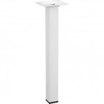 CENTRALE BRICO Pied table basse carré HETTICH fixe acier époxy blanc