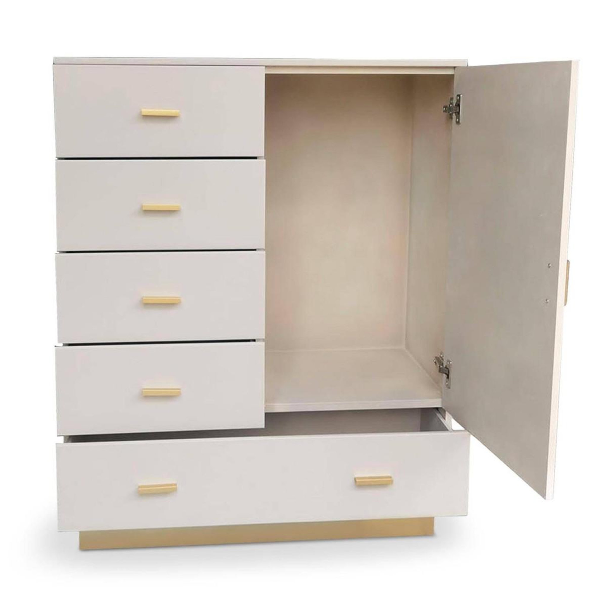 Voir la diapositive 4 : Paris Prix Buffet 5 tiroirs & 1 porte  tazea  112cm taupe