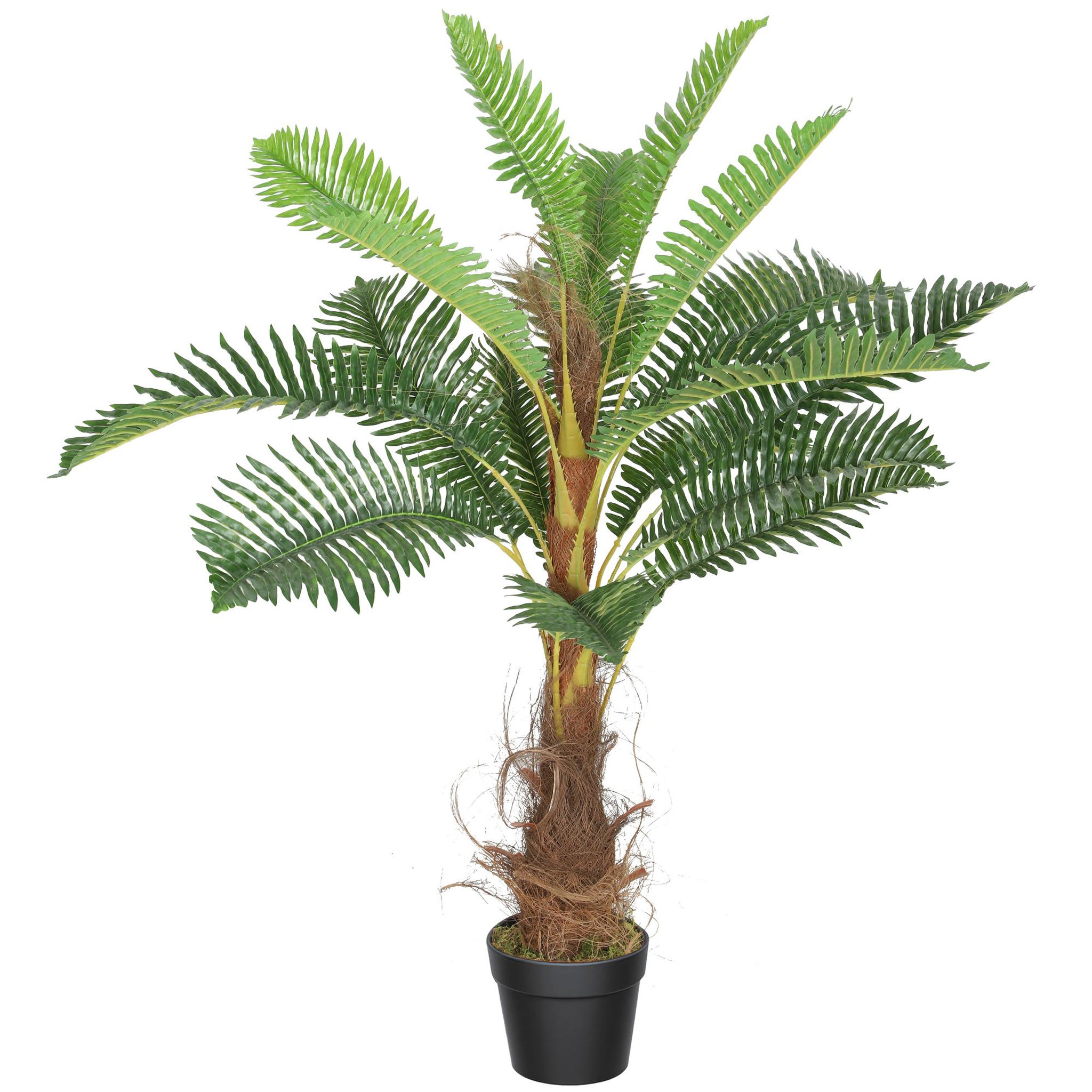 Voir la diapositive 5 : HOMCOM Palmier artificiel H.1 m arbre artificiel tronc branches lichen feuilles grand réalisme pot inclus