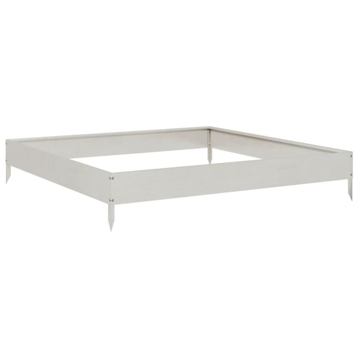 VIDAXL Lit sureleve de jardin 100x100x18,5 cm acier inoxydable