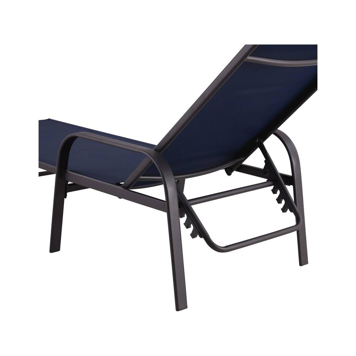 Habitat et Jardin Lot de 2 Bains de soleil en métal  Farniente  - Bleu nuit