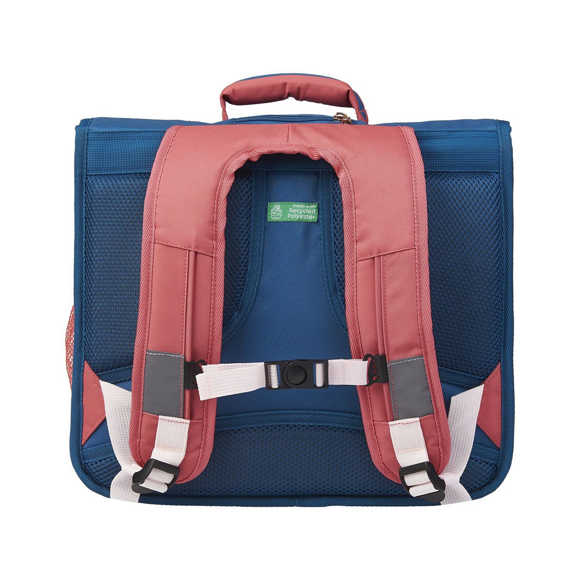 AUCHAN Cartable 36 cm CP/CE1/CE2 bleu et rouge Nature Lover