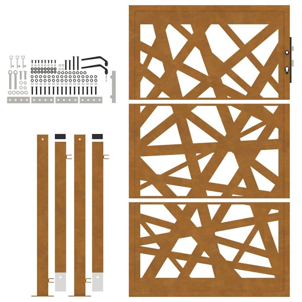 VIDAXL Porte de jardin acier resistant aux intemperies design lumiere