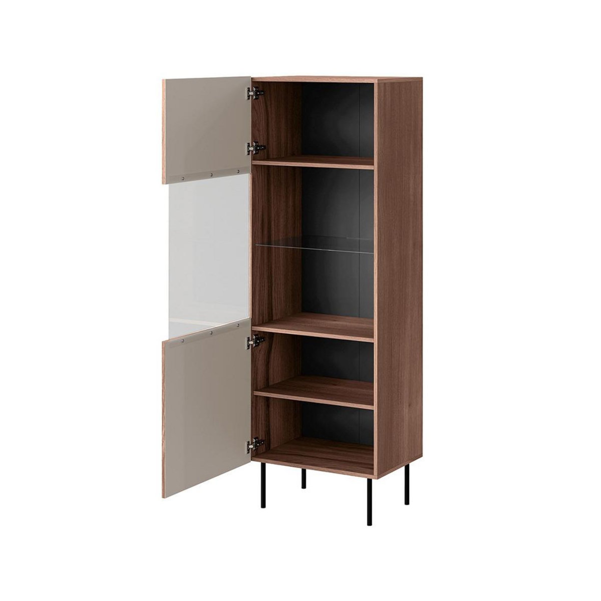 BEST MOBILIER Franco - vitrine - effet bois - 1 porte - 183 cm