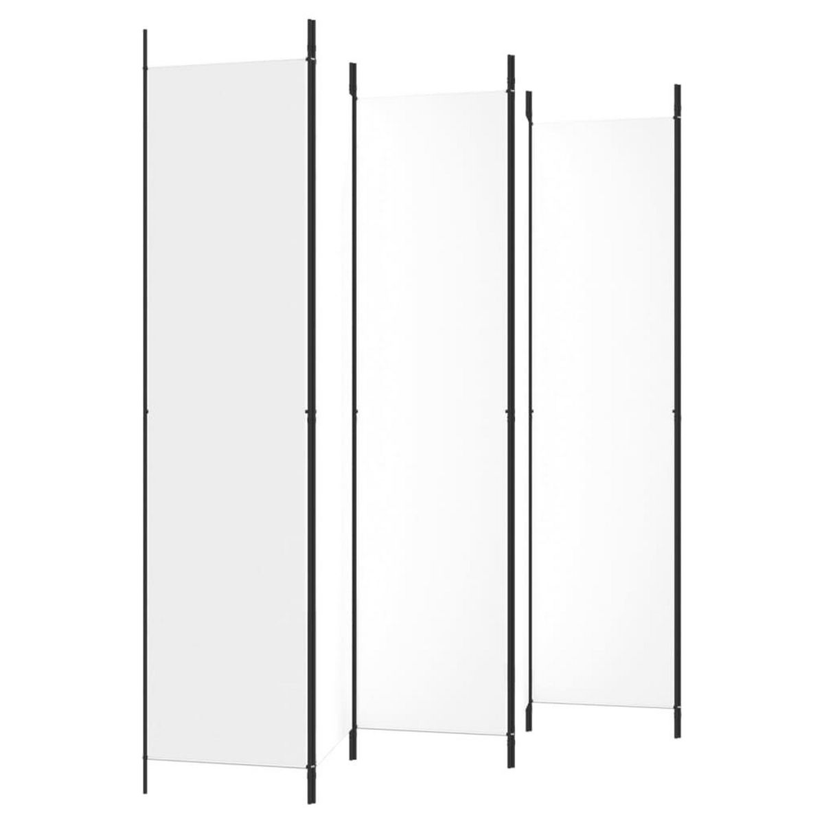 VIDAXL Cloison de separation 6 panneaux Blanc 300x220 cm Tissu