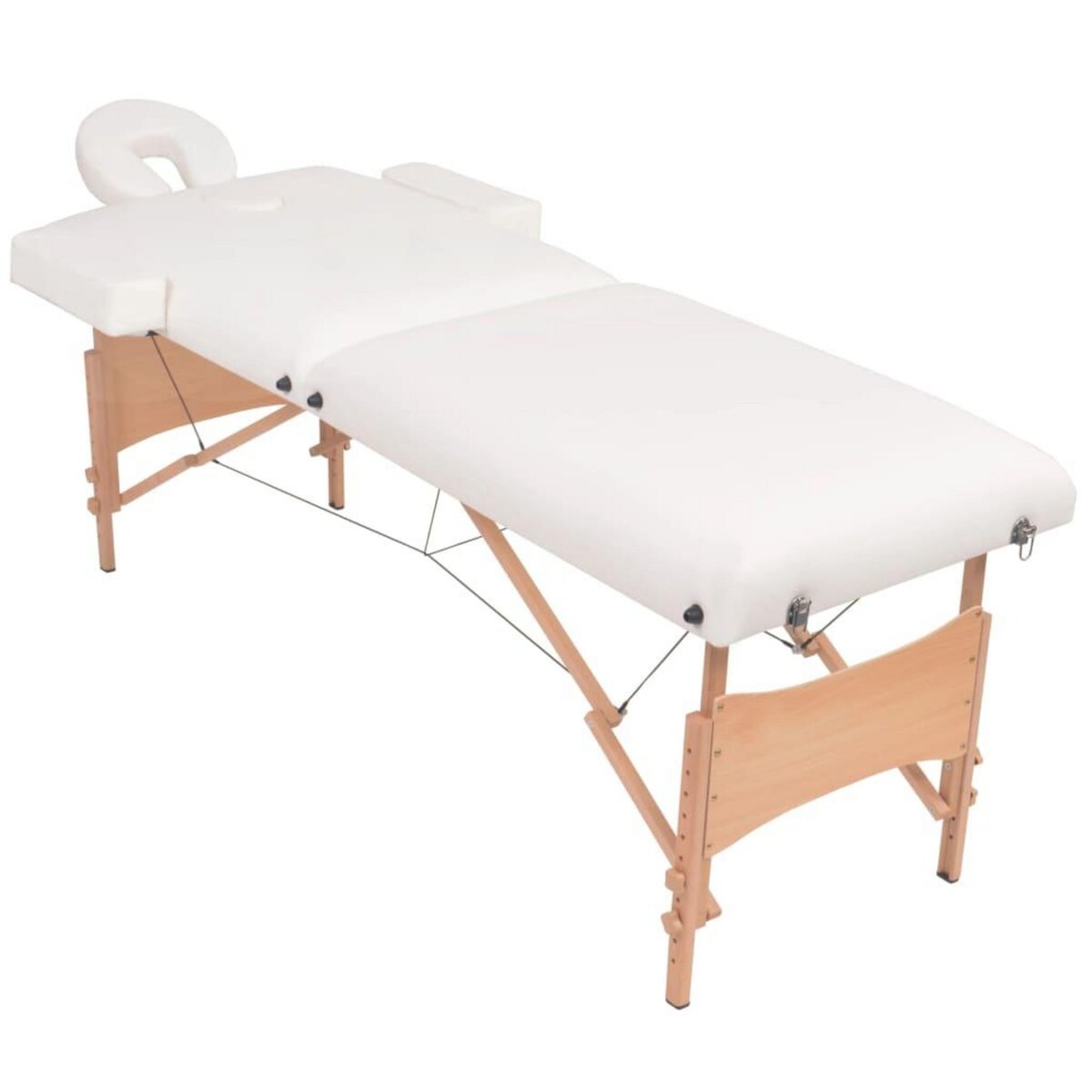 VIDAXL Table de massage pliable et tabouret 10 cm d'epaisseur Blanc