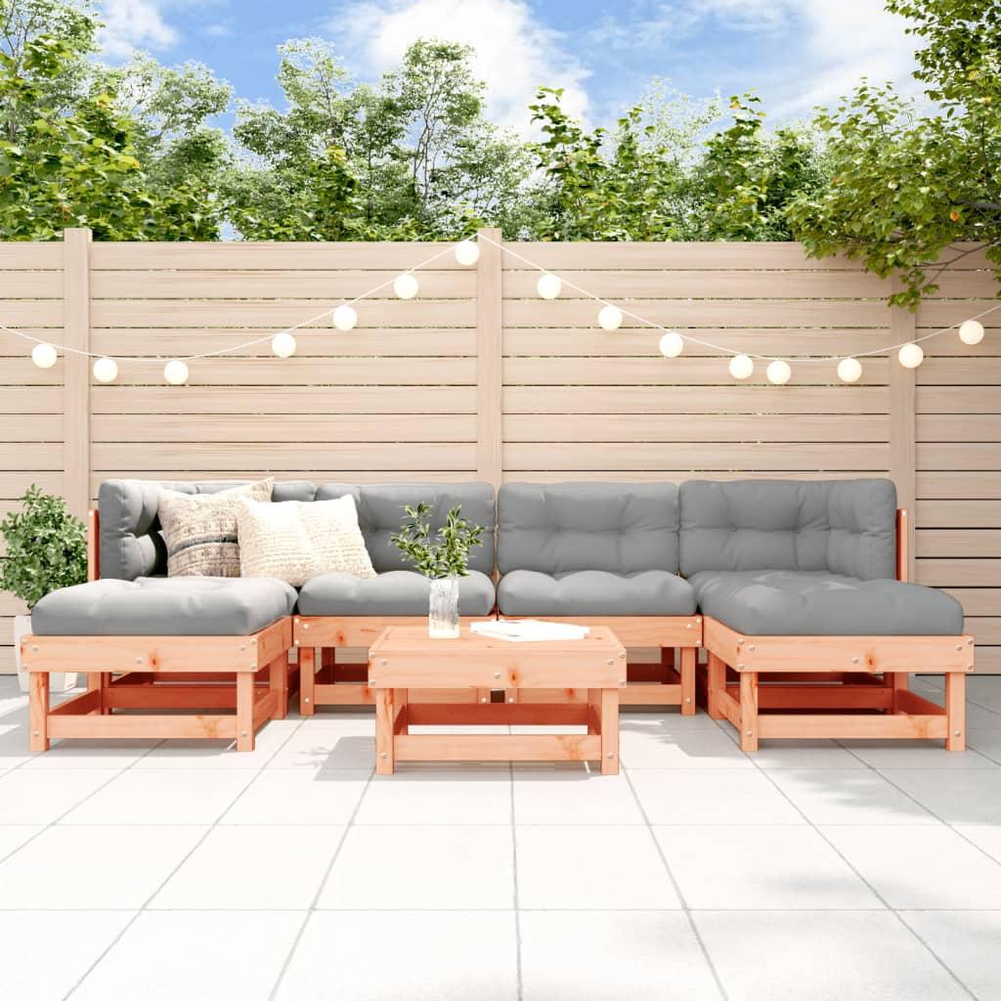 VIDAXL Salon de jardin 7 pcs bois massif douglas