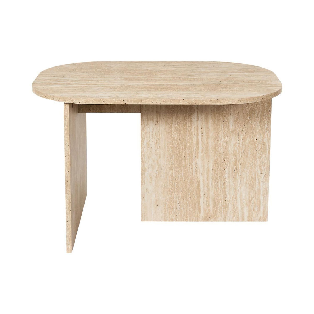 The Home Deco Factory Table basse ovale effet travertin PIETRA - Beige