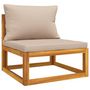 Voir la diapositive 5 : VIDAXL Salon de jardin 5 pcs avec coussins taupe bois massif