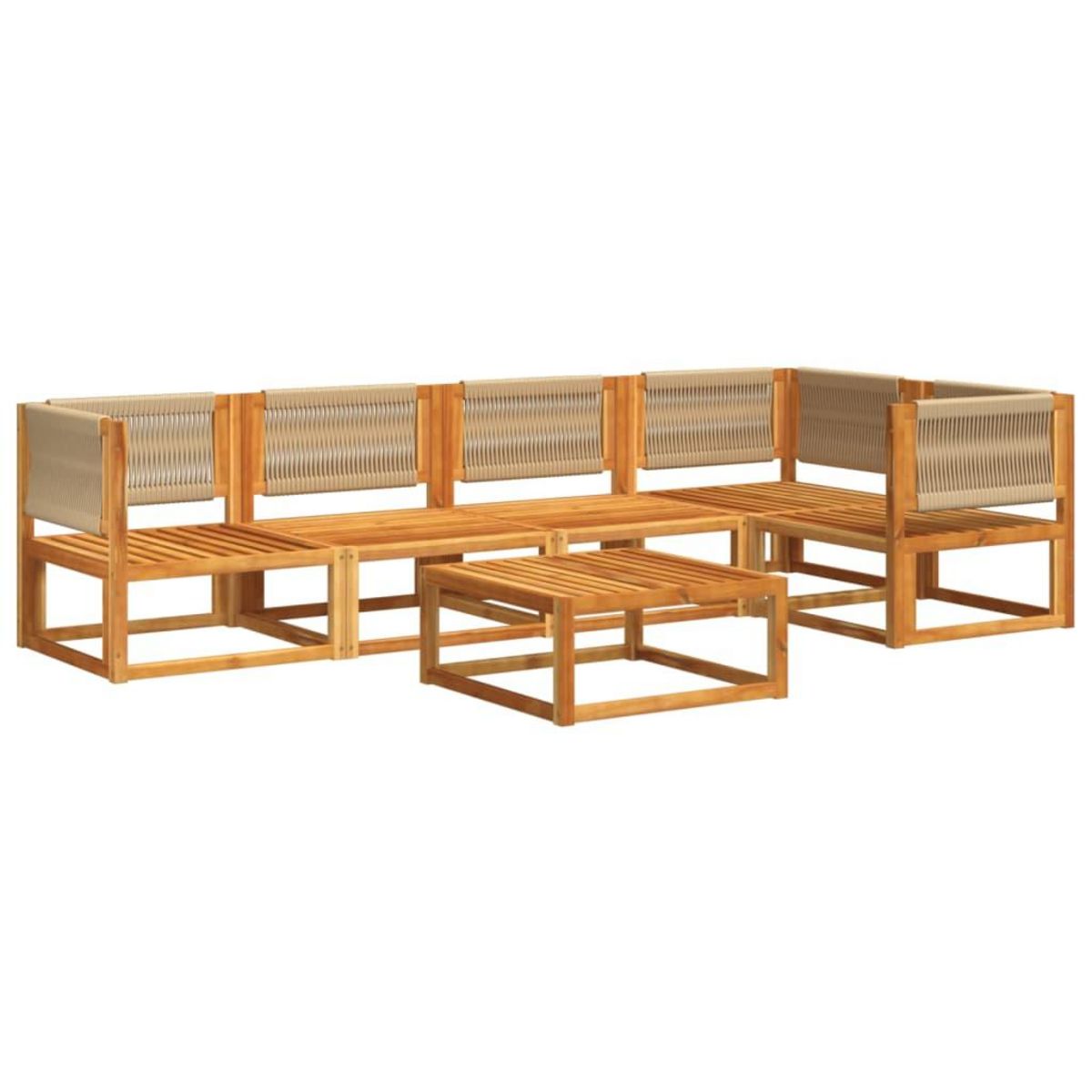 VIDAXL Salon de jardin avec coussins 6 pcs bois d'acacia solide