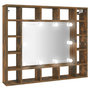 Voir la diapositive 2 : VIDAXL Armoire a miroir avec LED Chene fume 91x15x76,5 cm