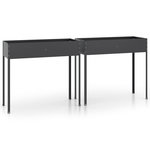 VIDAXL Jardinieres 2 pcs Anthracite Acier galvanise