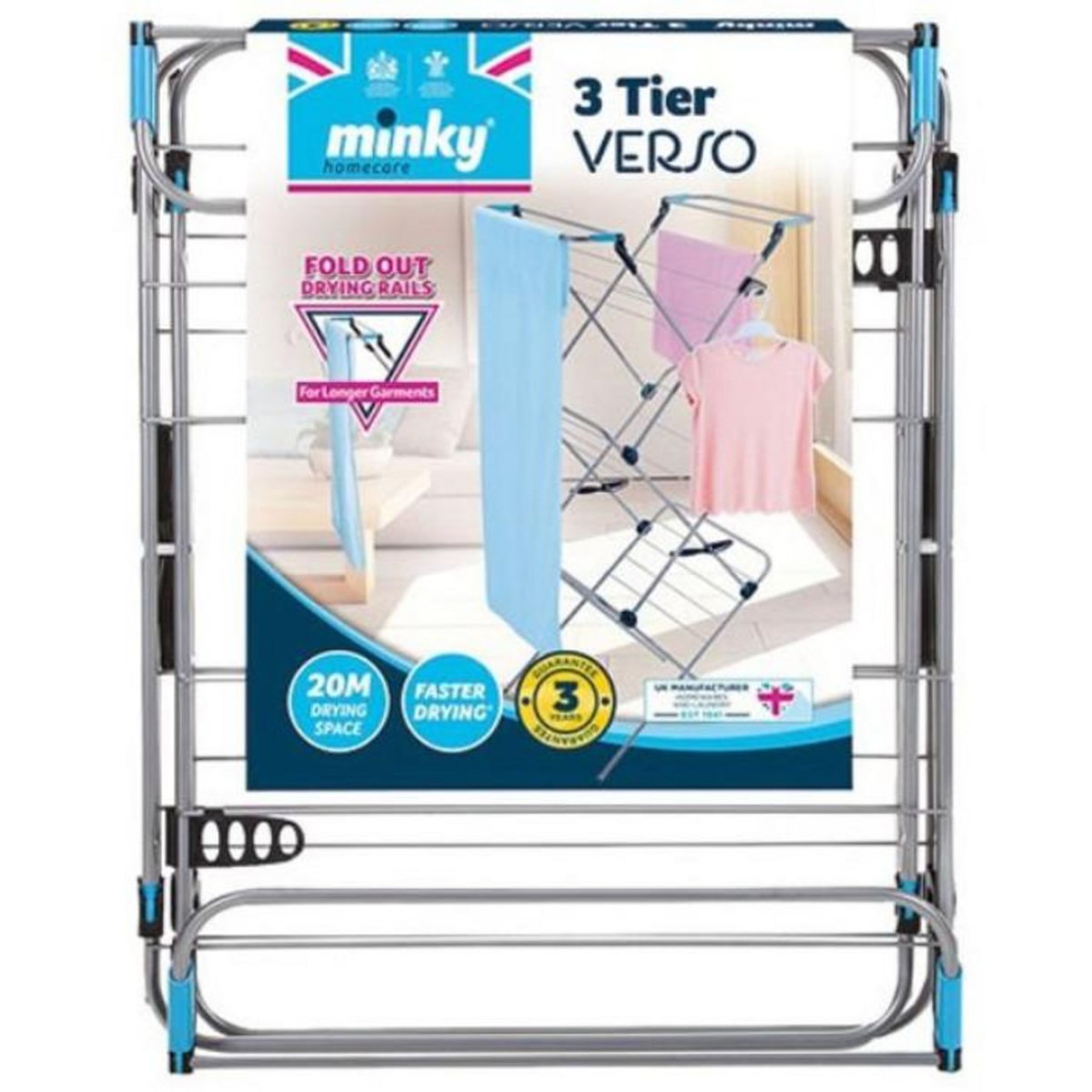 Minky Séchoir à linge 20m blanc - ih86590100v