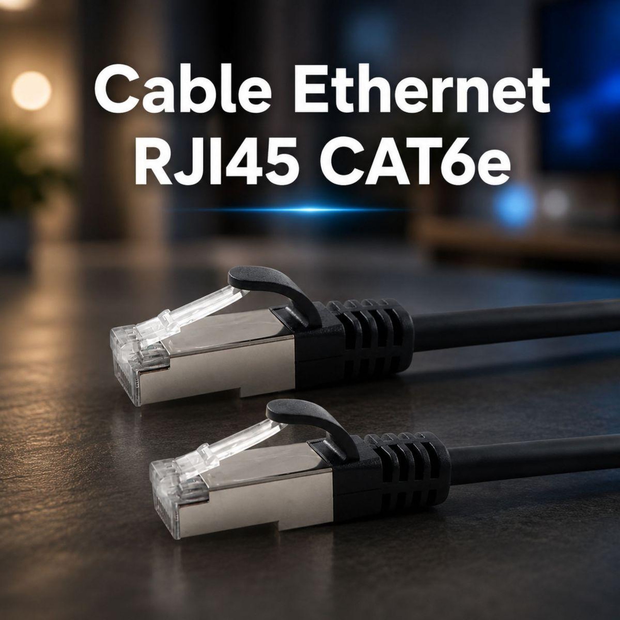 Voir la diapositive 2 : ESSENTIEL B Câble ethernet rj45 30m droit cat6e noir