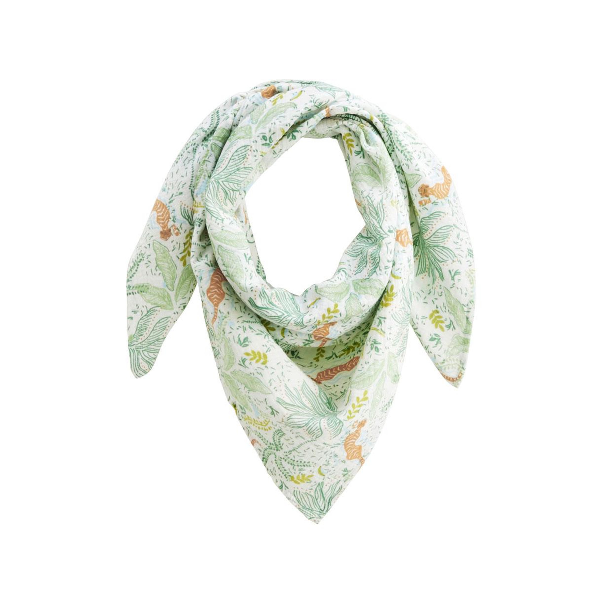 Petit Béguin Foulard en gaze de coton Kanha 100 x 100 cm. Coloris disponibles : Beige