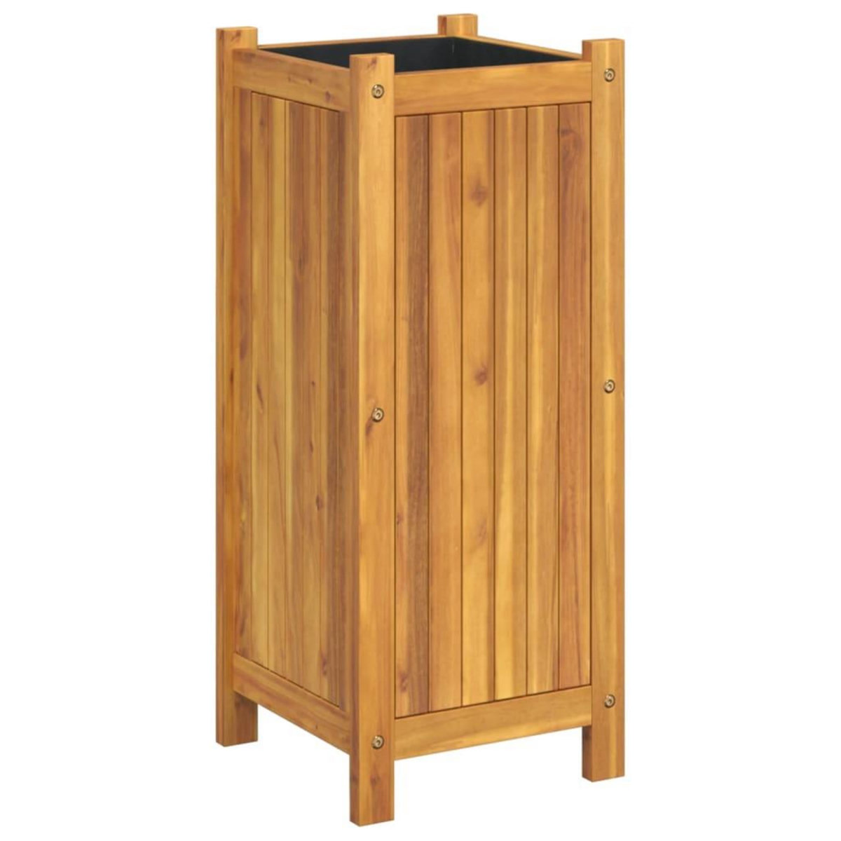 VIDAXL Jardiniere avec doublure 31x31x75 cm bois massif d'acacia