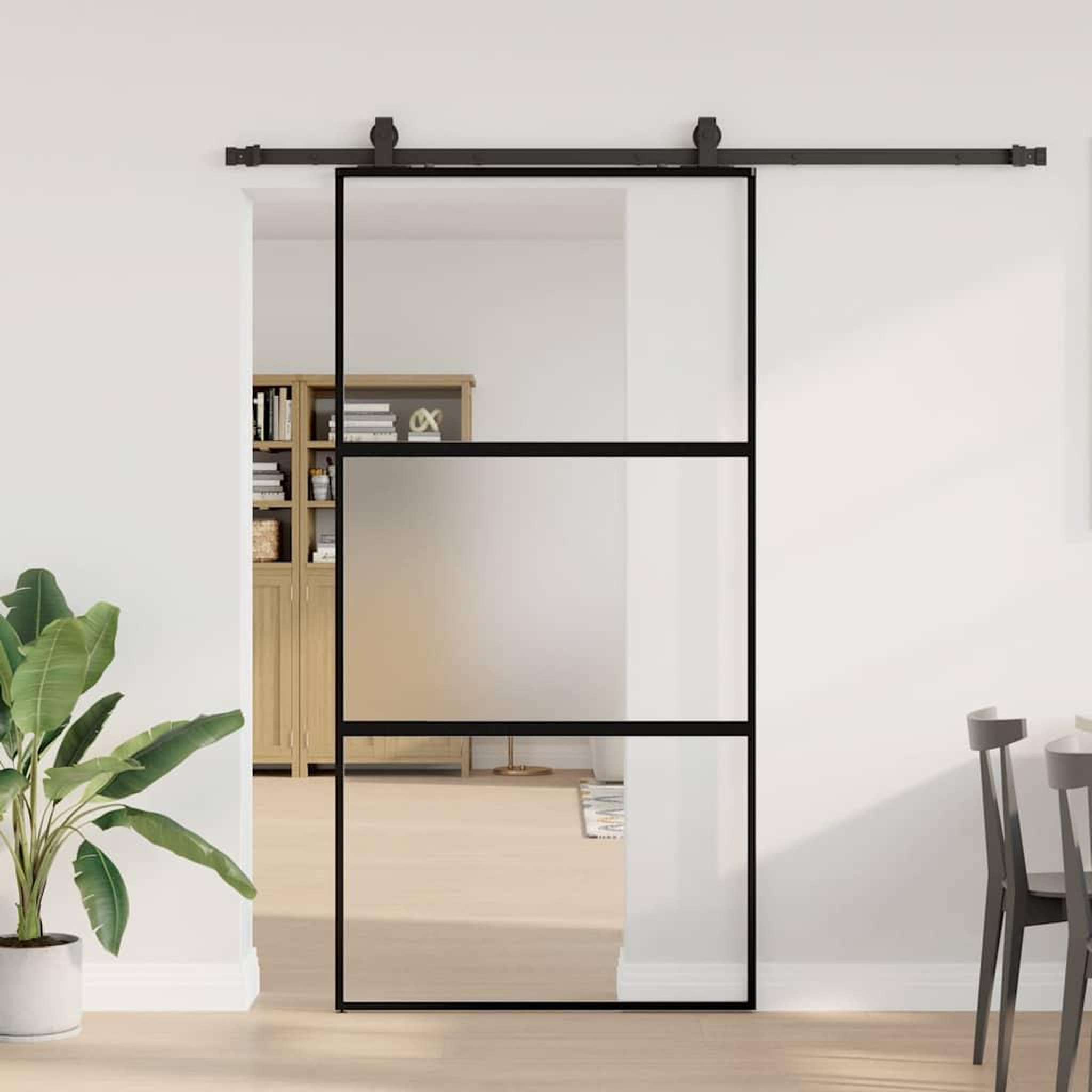 VIDAXL Porte coulissante avec kit de quincaillerie noir 102,5x205 cm