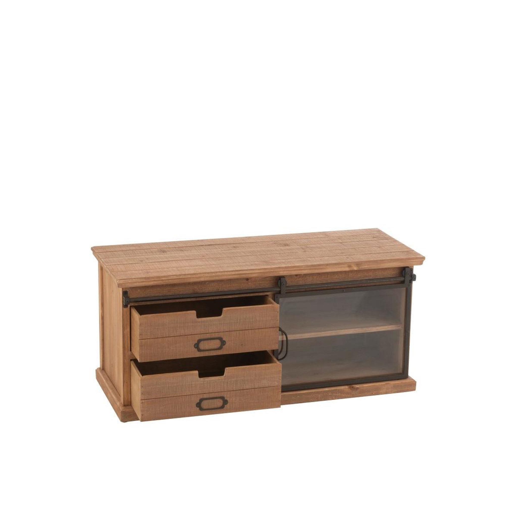 Voir la diapositive 5 : J-LINE Meuble tv en bois  sia  100cm naturel
