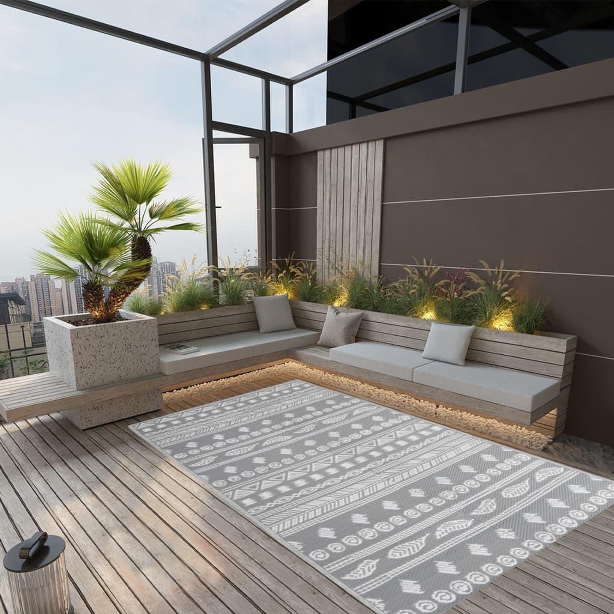 Voir la diapositive 1 : VIDAXL Tapis d'exterieur Gris 160x230 cm PP