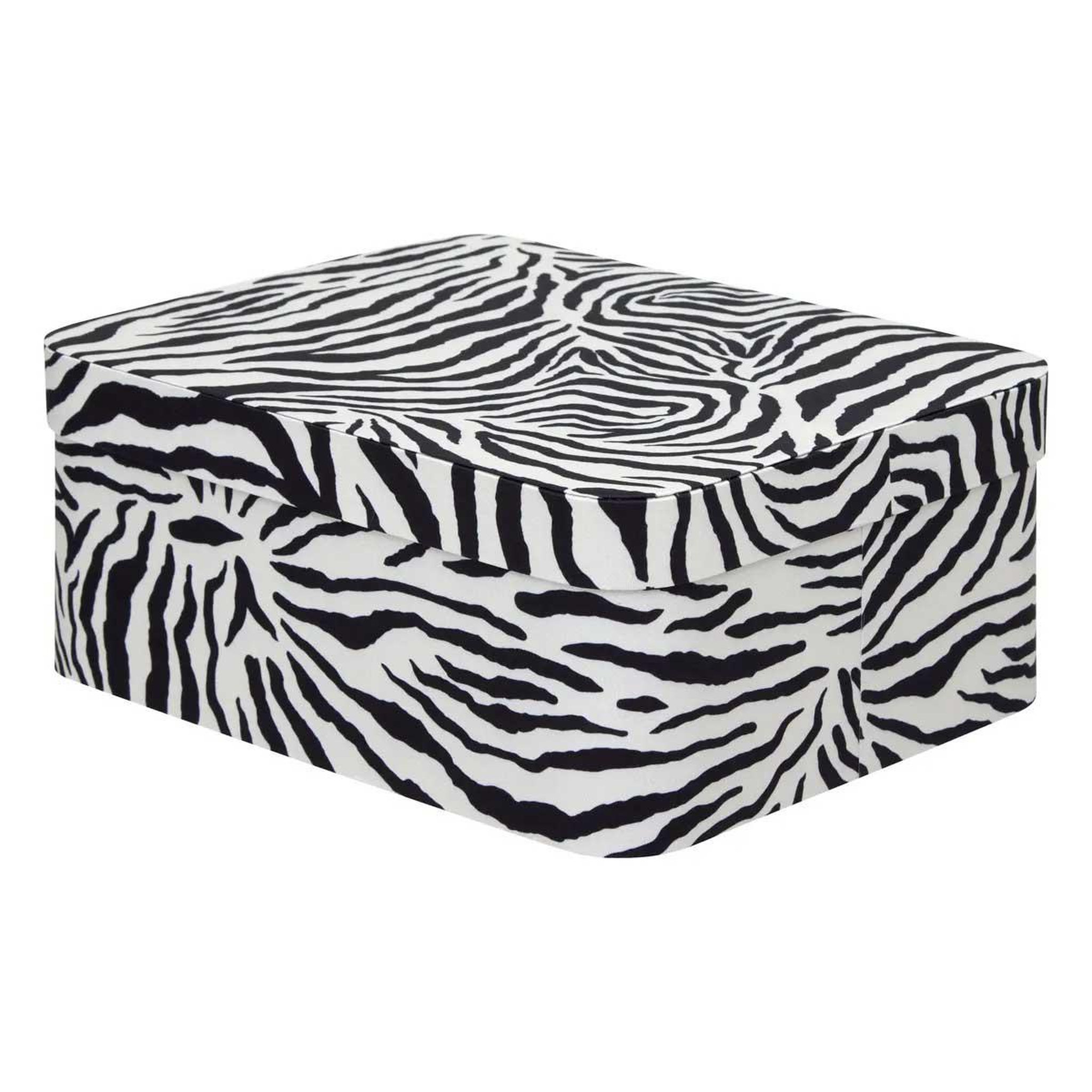 Voir la diapositive 4 : FIVE Lot de 4 boîtes déco zébra  polybox  39cm beige
