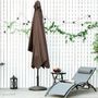 Voir la diapositive 5 : OUTSUNNY Demi parasol - parasol de balcon 5 entretoises métal dim. 2,3L x 1,3l x 2,49H m polyester haute densité chocolat