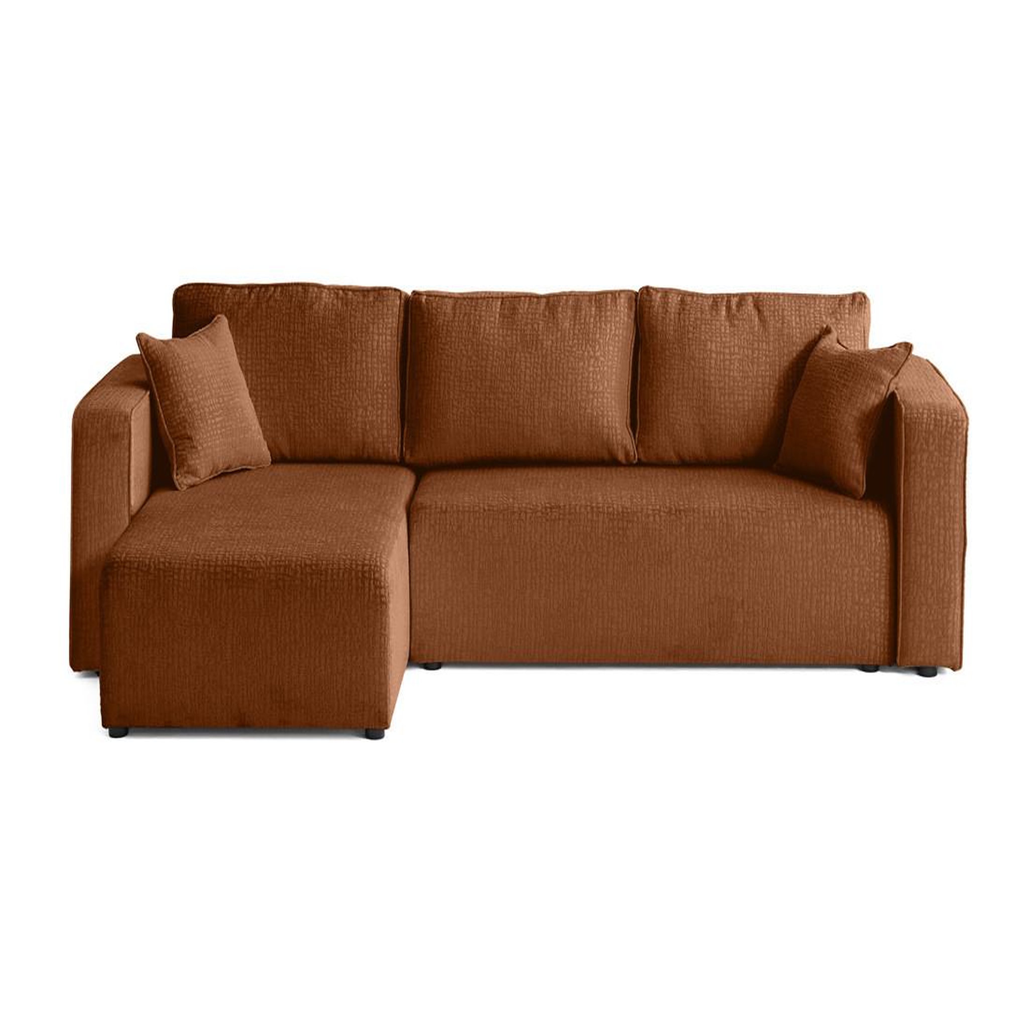 Voir la diapositive 1 : BEST MOBILIER Topaze - canapé d'angle réversible - 4 places - convertible avec coffre - en tissu velours relief
