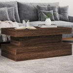 VIDAXL Table basse avec lumieres LED chene marron 90x50x40 cm