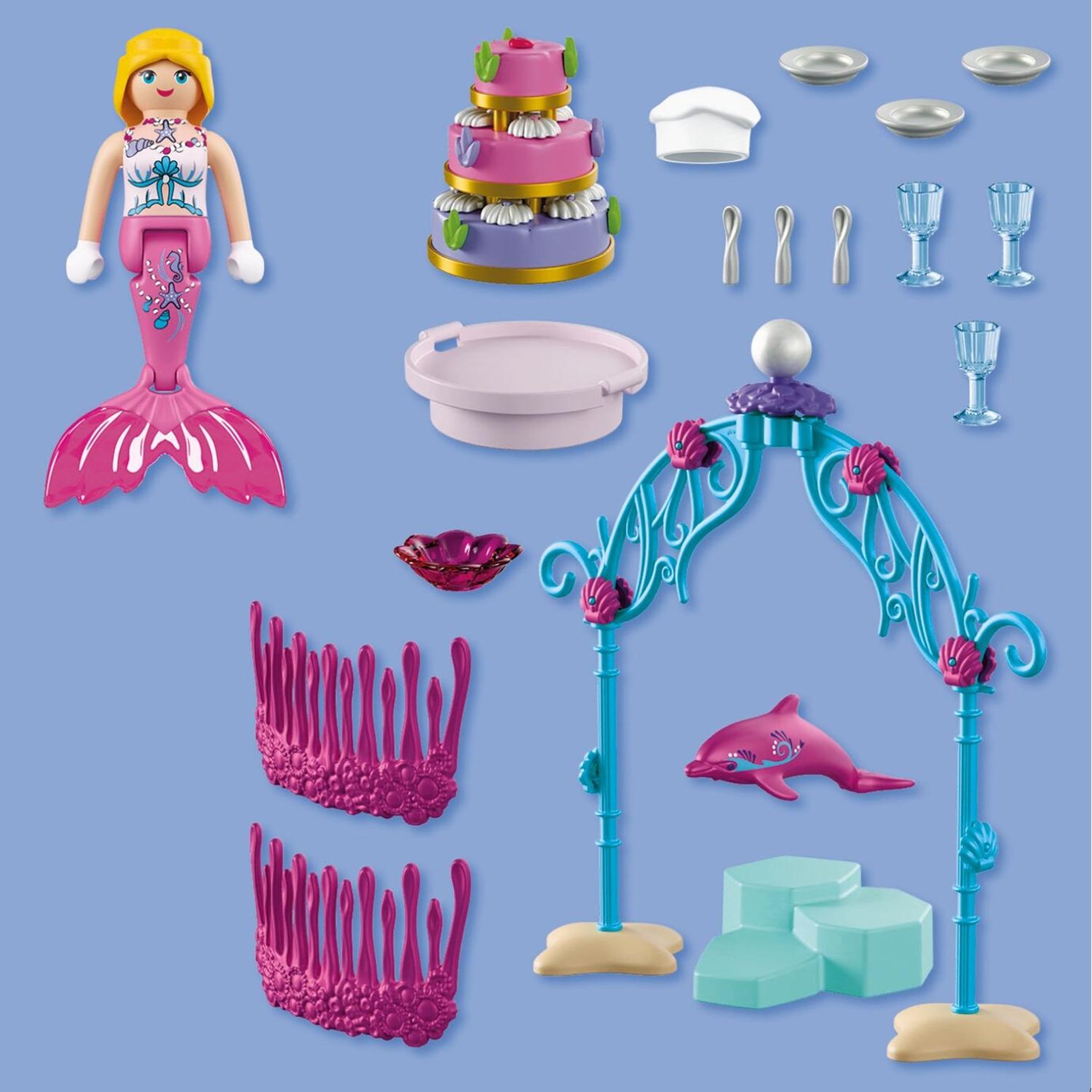 Voir la diapositive 3 : PLAYMOBIL Buffet de mariage sous-marin