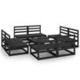 Voir la diapositive 2 : VIDAXL Salon de jardin 9 pcs noir bois de pin massif