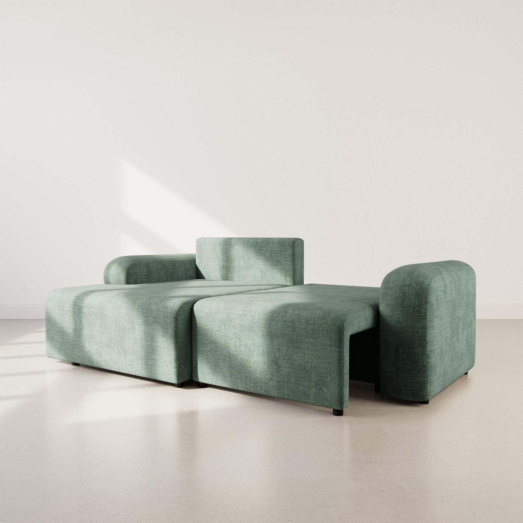 Voir la diapositive 2 : BEST MOBILIER Rebecca - canapé d'angle gauche 4 places convertible avec coffre en velours texturé