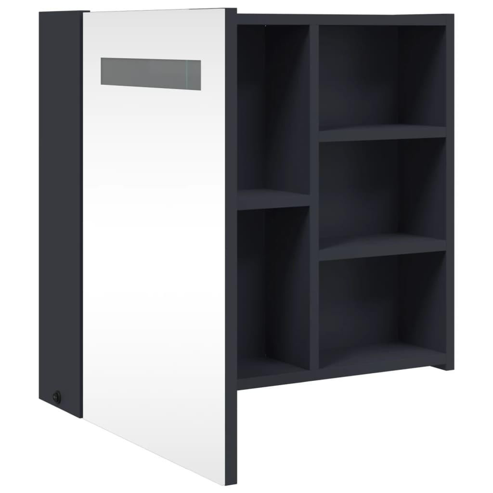 Voir la diapositive 5 : VIDAXL Armoire de salle de bain a miroir avec LED gris 60x13x52 cm