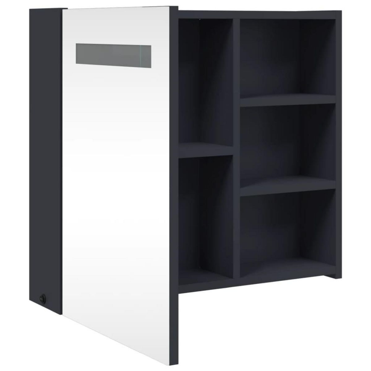 VIDAXL Armoire de salle de bain a miroir avec LED gris 60x13x52 cm