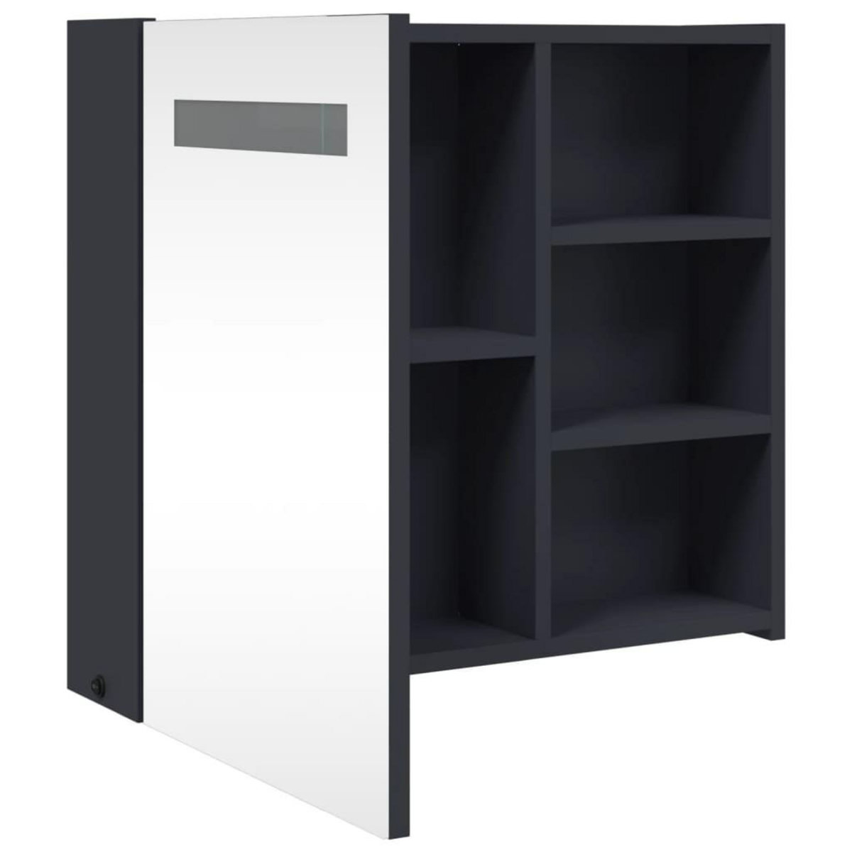 VIDAXL Armoire de salle de bain a miroir avec LED gris 60x13x52 cm