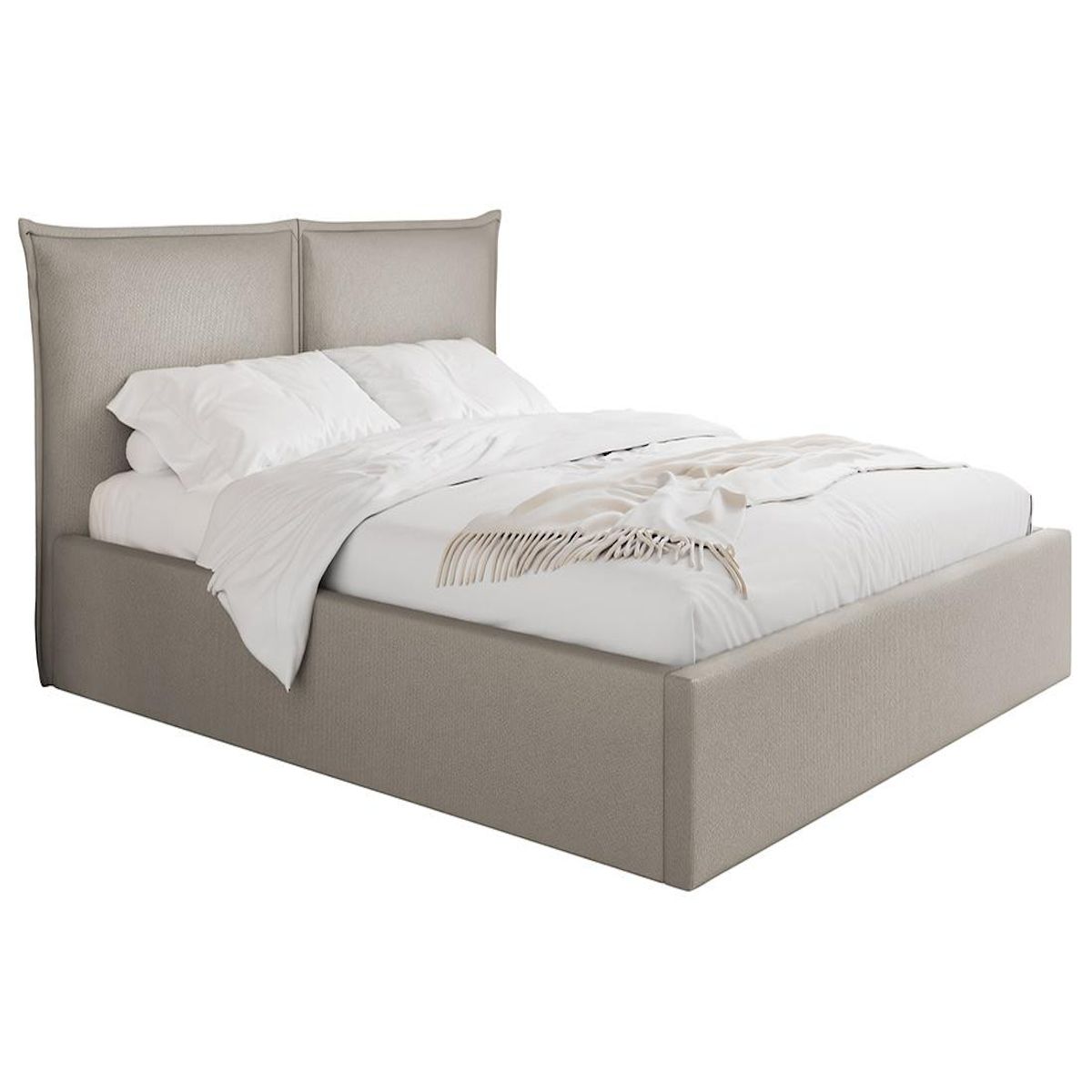 BEST MOBILIER John - lit coffre - 140x200 cm - en velours - sommier inclus