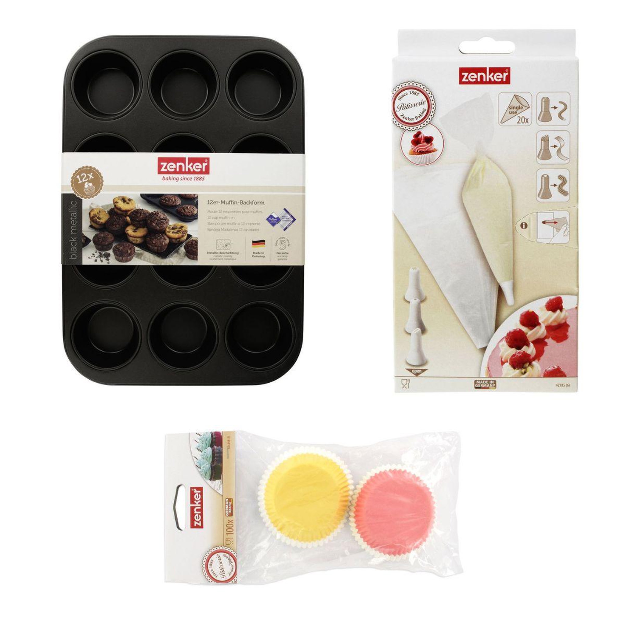 Voir la diapositive 5 : ZENKER Ensemble 3 pièces spécial muffins zenker