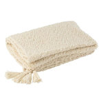 Paris Prix Plaid Uni en Coton  Floches  130x180cm Crème