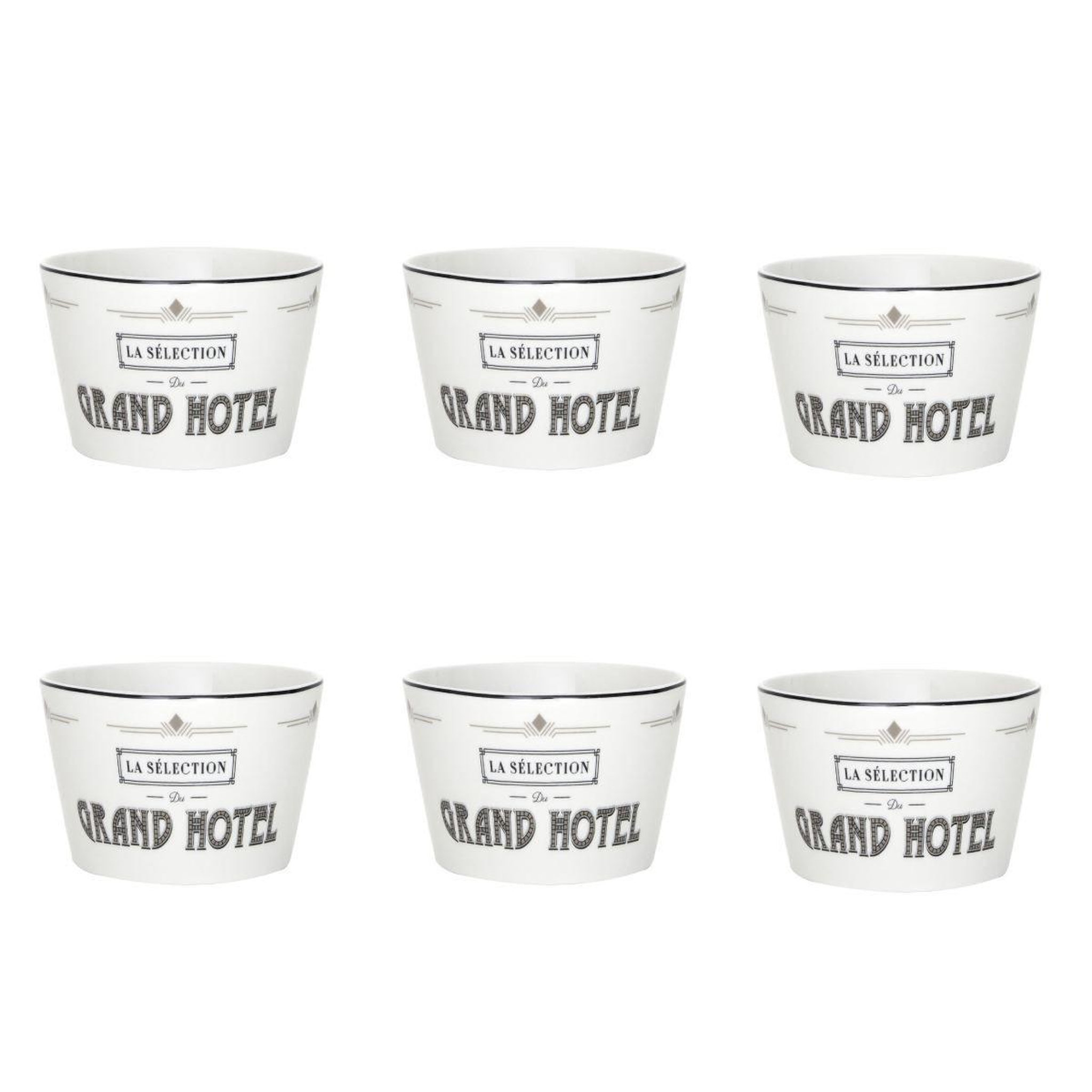 The Home Deco Factory Lot de 6 coupelles  grand hôtel  14cm blanc