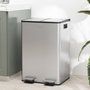 Voir la diapositive 2 : HOMCOM Poubelle de cuisine tri selectif 2 x 28L - poubelle à pédales - acier inox
