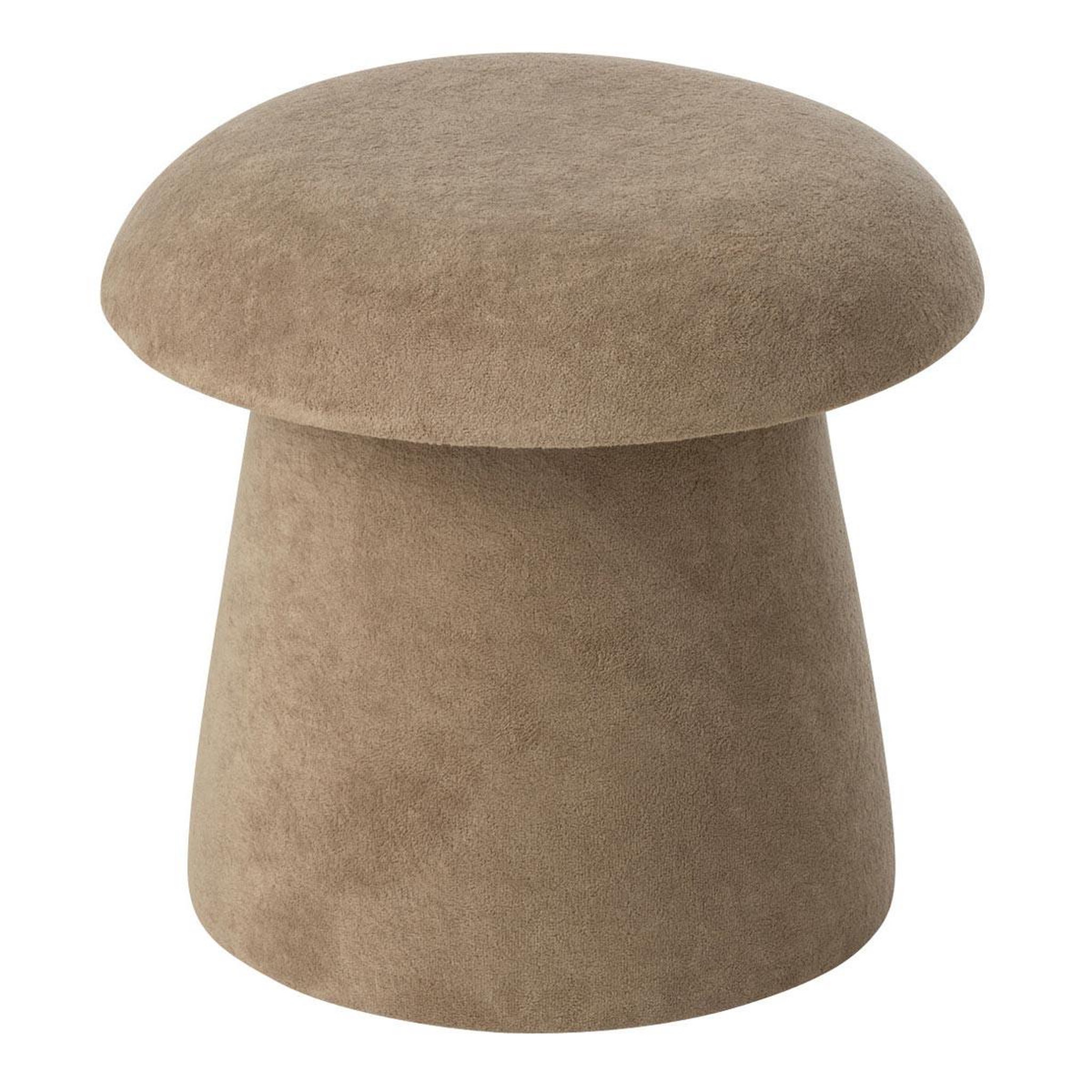 J-LINE Pouf coffre champignon  chi  40cm grège