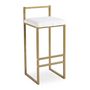 Voir la diapositive 1 : Paris Prix Tabouret de Bar Bouclette  Dakota  80cm Crème & Or