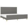 Voir la diapositive 3 : VIDAXL Cadre de lit sans matelas gris fonce 200x200 cm tissu