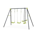 SWEEEK Balançoire 3 agrès - Tramontane - Portique avec 2 balançoires et 1 face à face. balancoire 195cm de hauteur