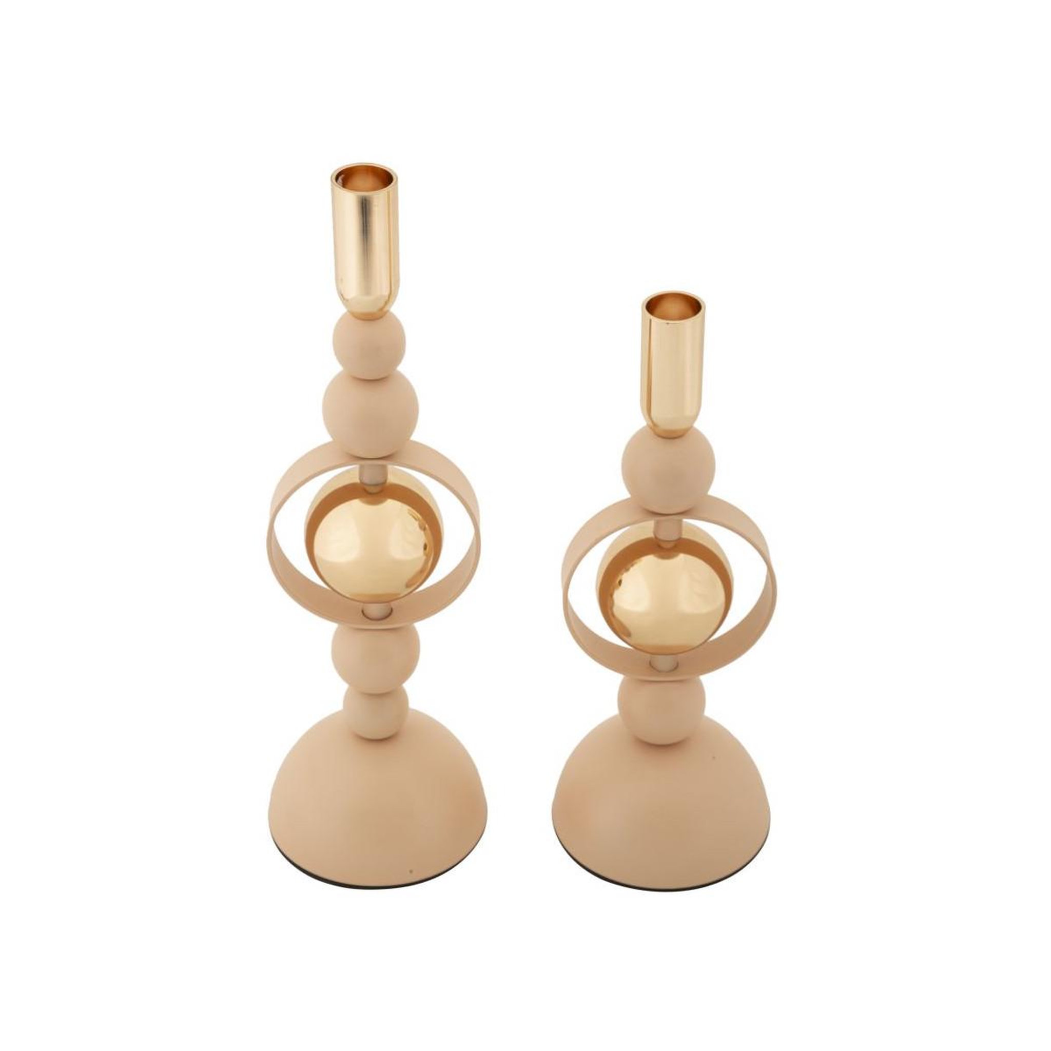 Voir la diapositive 2 : Paris Prix Lot de 2 chandeliers  saturn  33cm rose & or