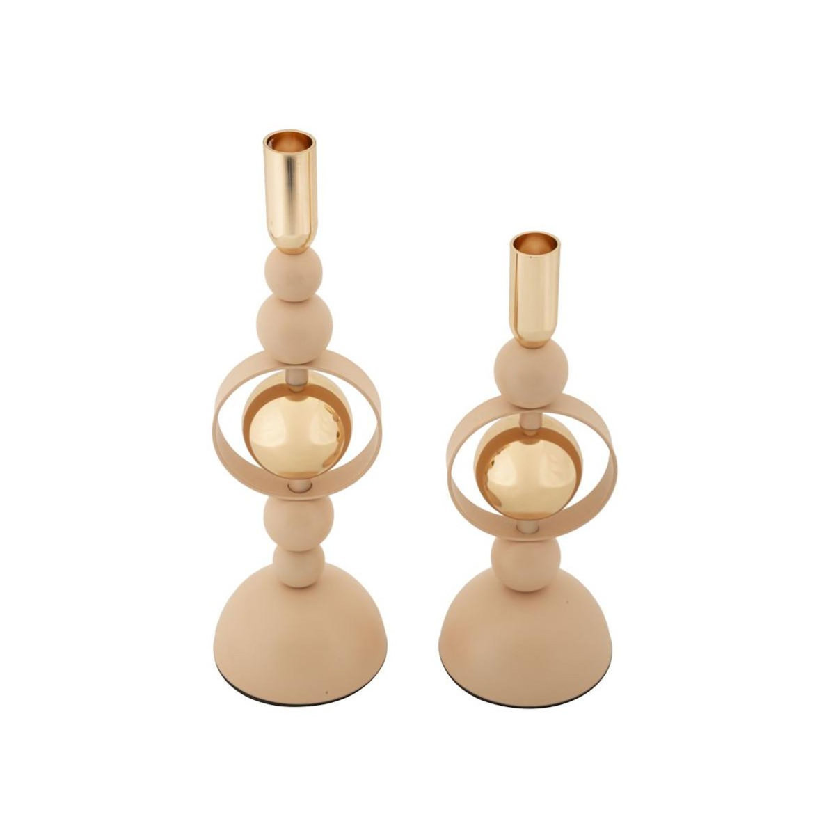 Paris Prix Lot de 2 Chandeliers  Saturn  33cm Rose & Or