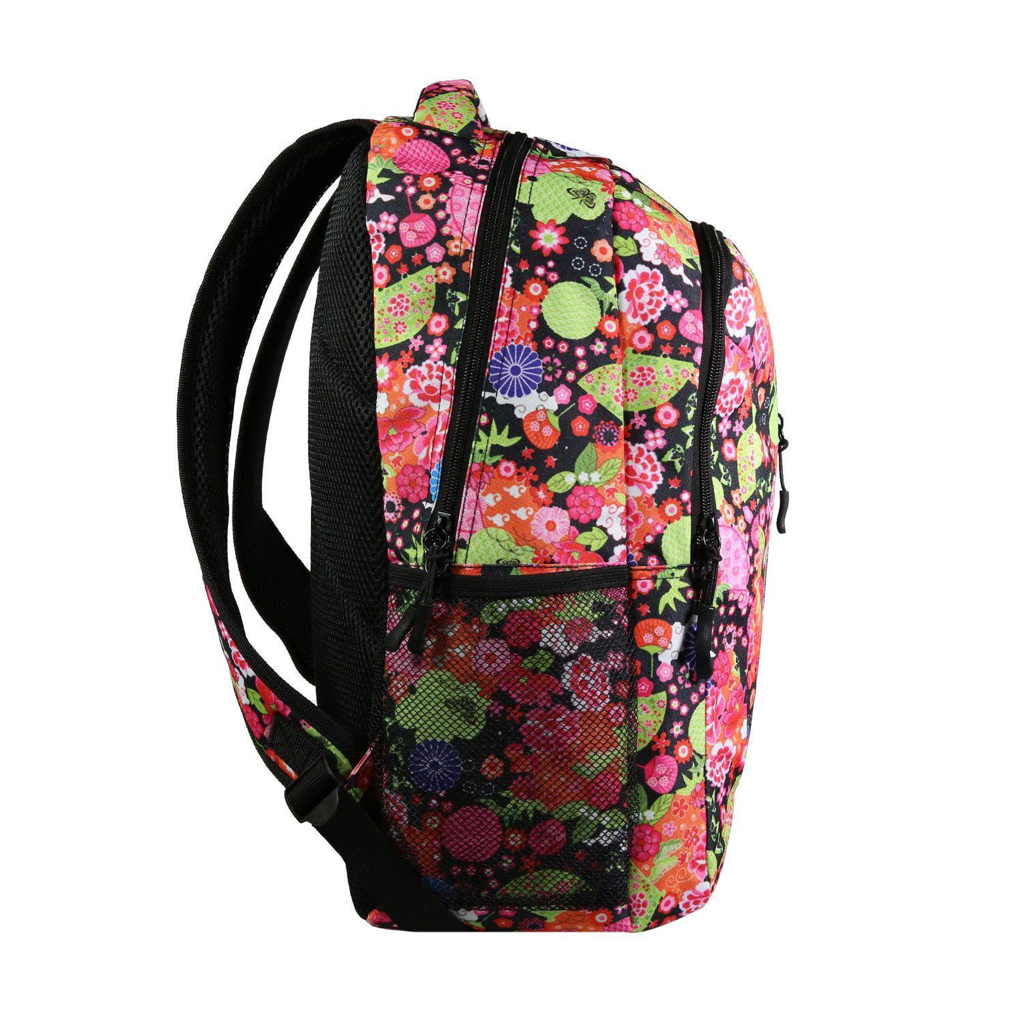 Voir la diapositive 3 : Bagtrotter BAGTROTTER Set de sac à dos, sac gym et trousse Bagtrotter Multicolore Fleurs japonaises